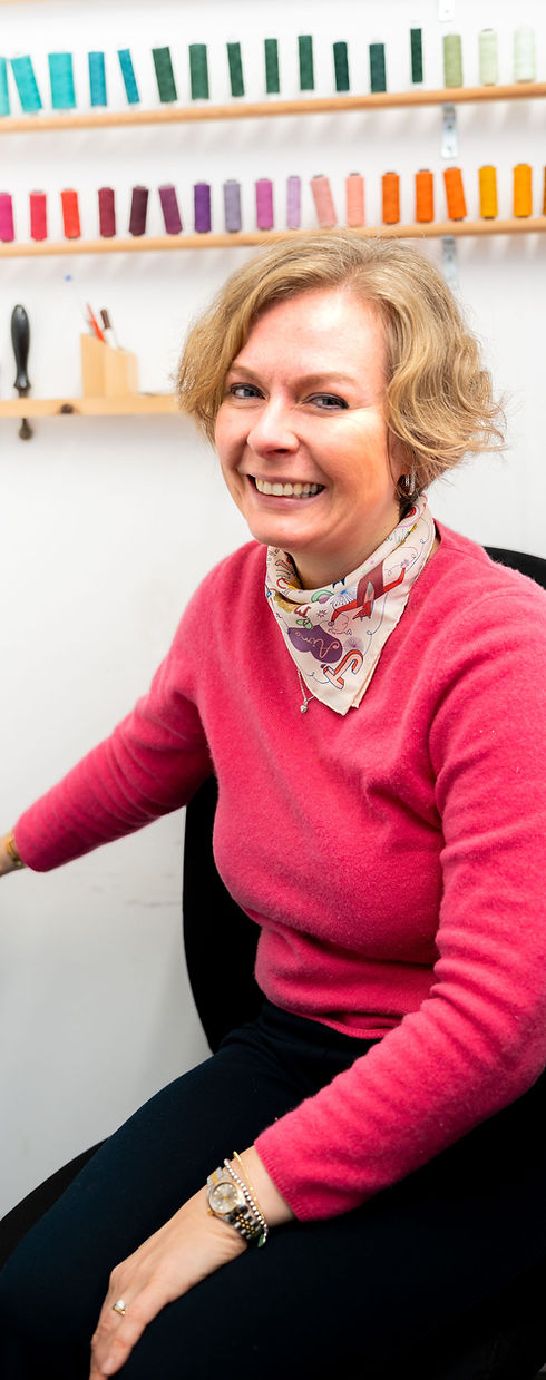 Moria sewing bespoke bag liners